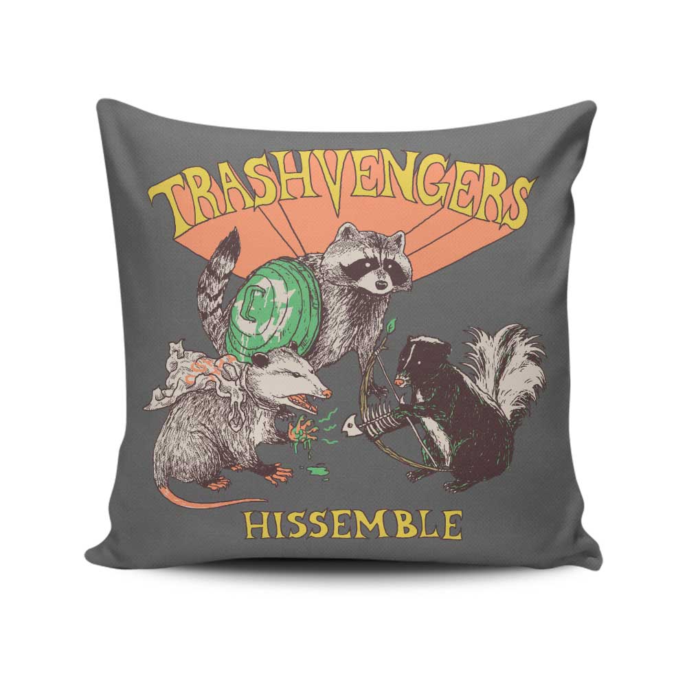 Trashvengers Themed Decorative Throw Pillow by Hillary White