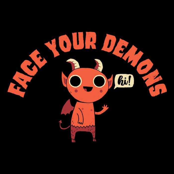 Confront Your Demons - Handmade USA Throw Pillow