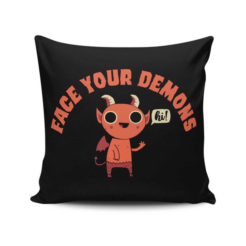 Confront Your Demons - Handmade USA Throw Pillow