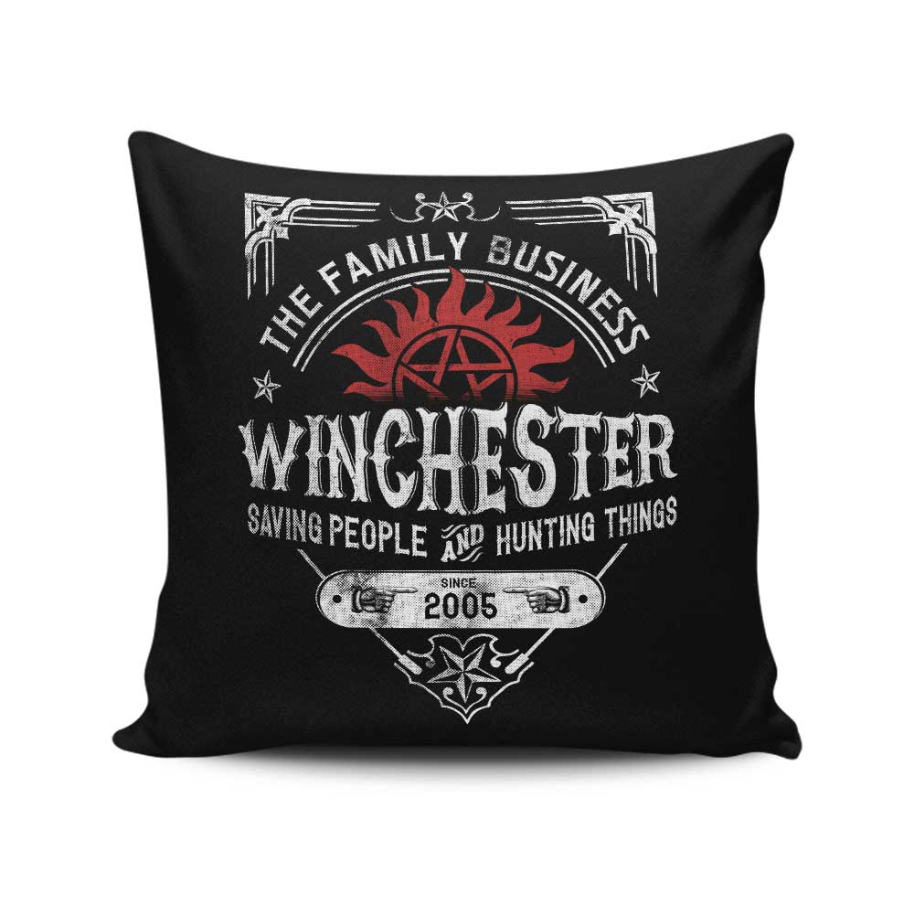 Arinesart's Hand - sewn Family Business Themed Throw Pillow in USA