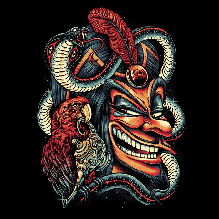 Glitchygorilla's 'Hunger for Power' Hand-Sewn Spun Polyester Throw Pillow