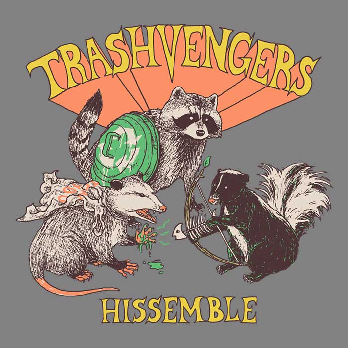 Trashvengers Themed Decorative Throw Pillow by Hillary White