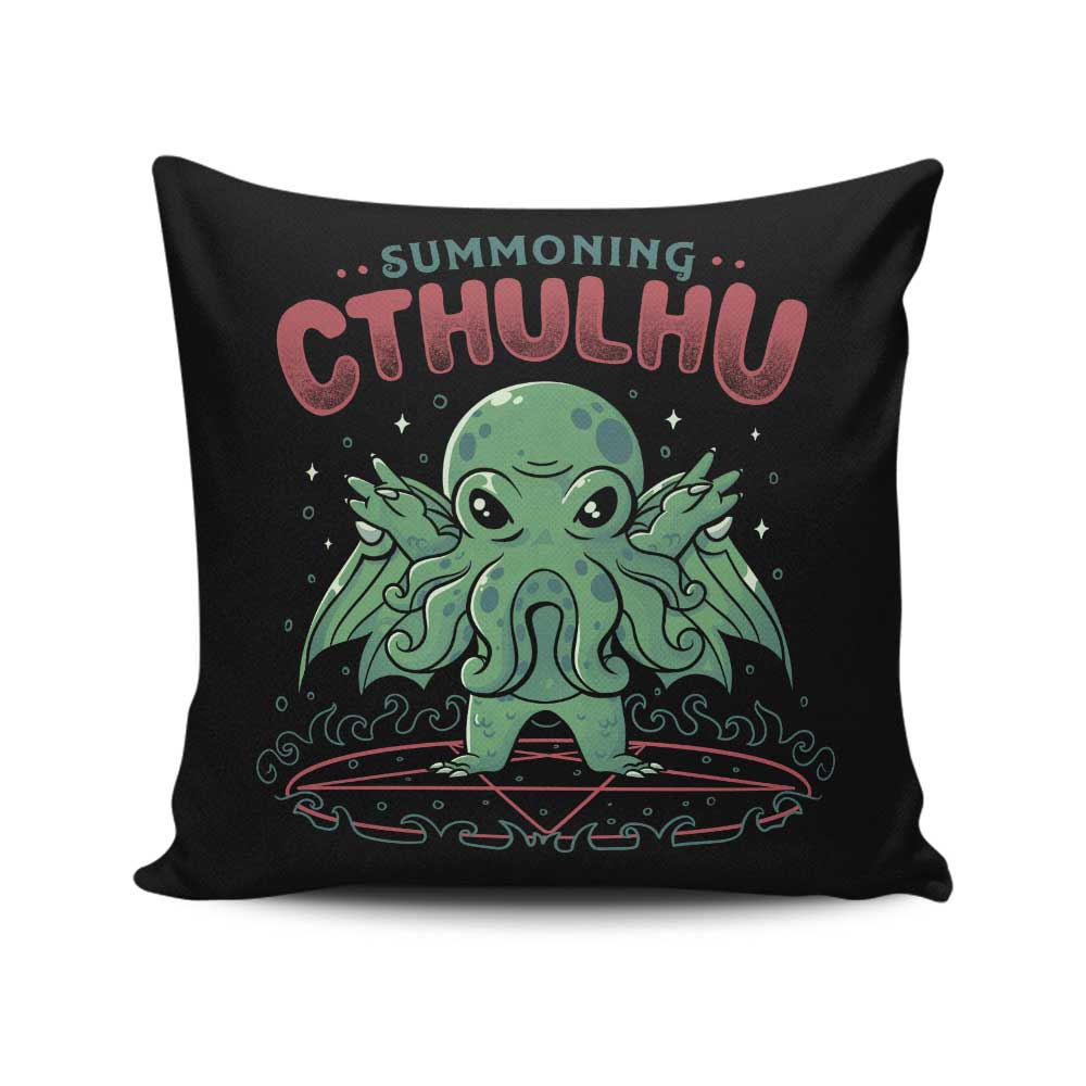 USA Hand - Sewn 'Summoning Cthulhu' Decorative Throw Pillow